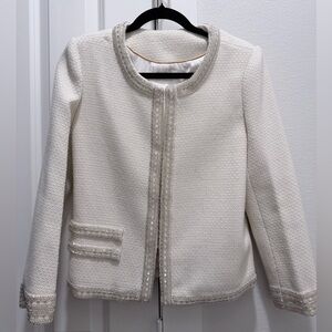 Elegant White Tweed Jacket